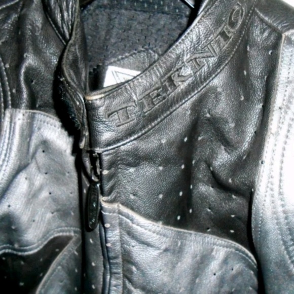 Men'sTeknic Black Gray Moyorcycle Jacket Large - Picture 7 of 8